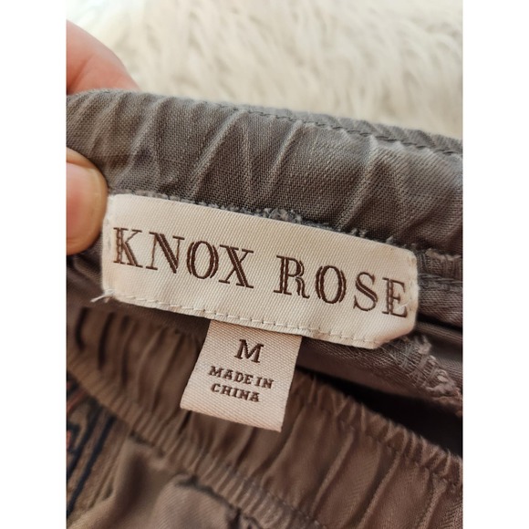 Knox Rose Women's Gray Solid High Rise Elastic Waist Jogger Pants Size Medium - Picture 4 of 8
